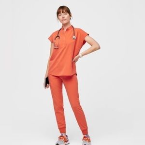 Sunset orange Figs scrubs